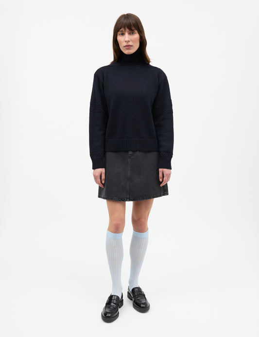 Salvo Denim Riri Skirt, Black Stone Wash