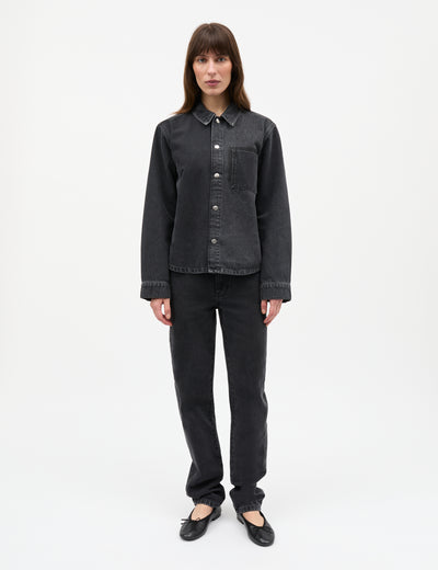 Salvo Denim Crash Shirt, Black Stone Wash