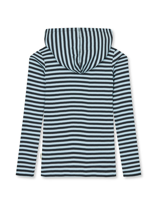 2x2 Cotton Stripe Tally Hoodie, Cerulean/Sky Captian