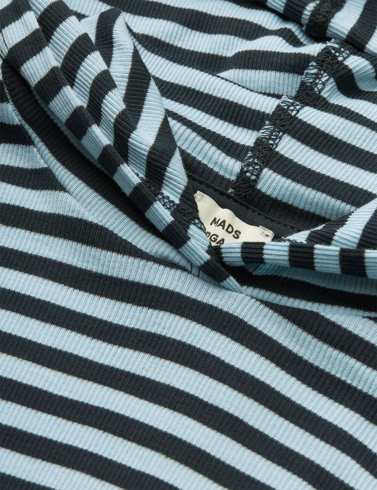 2x2 Cotton Stripe Tally Hoodie, Cerulean/Sky Captian