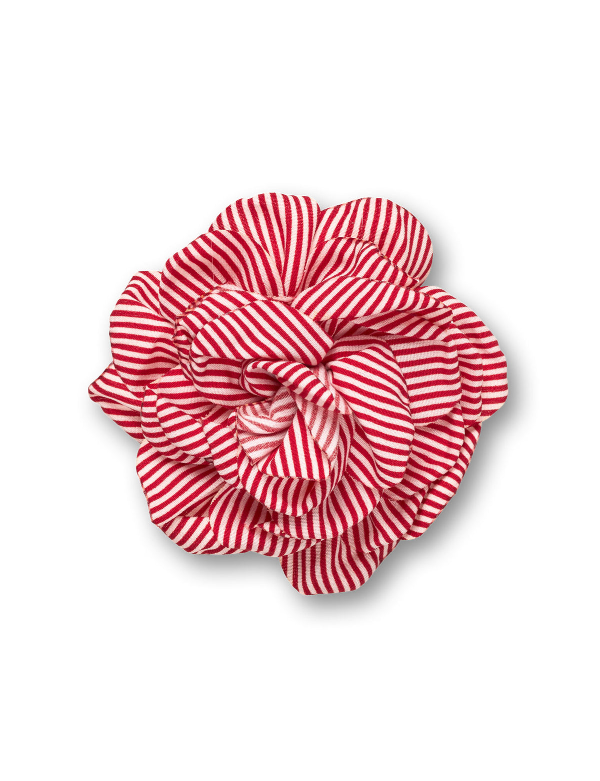 MN Rose Brooch, Stripe Red/White