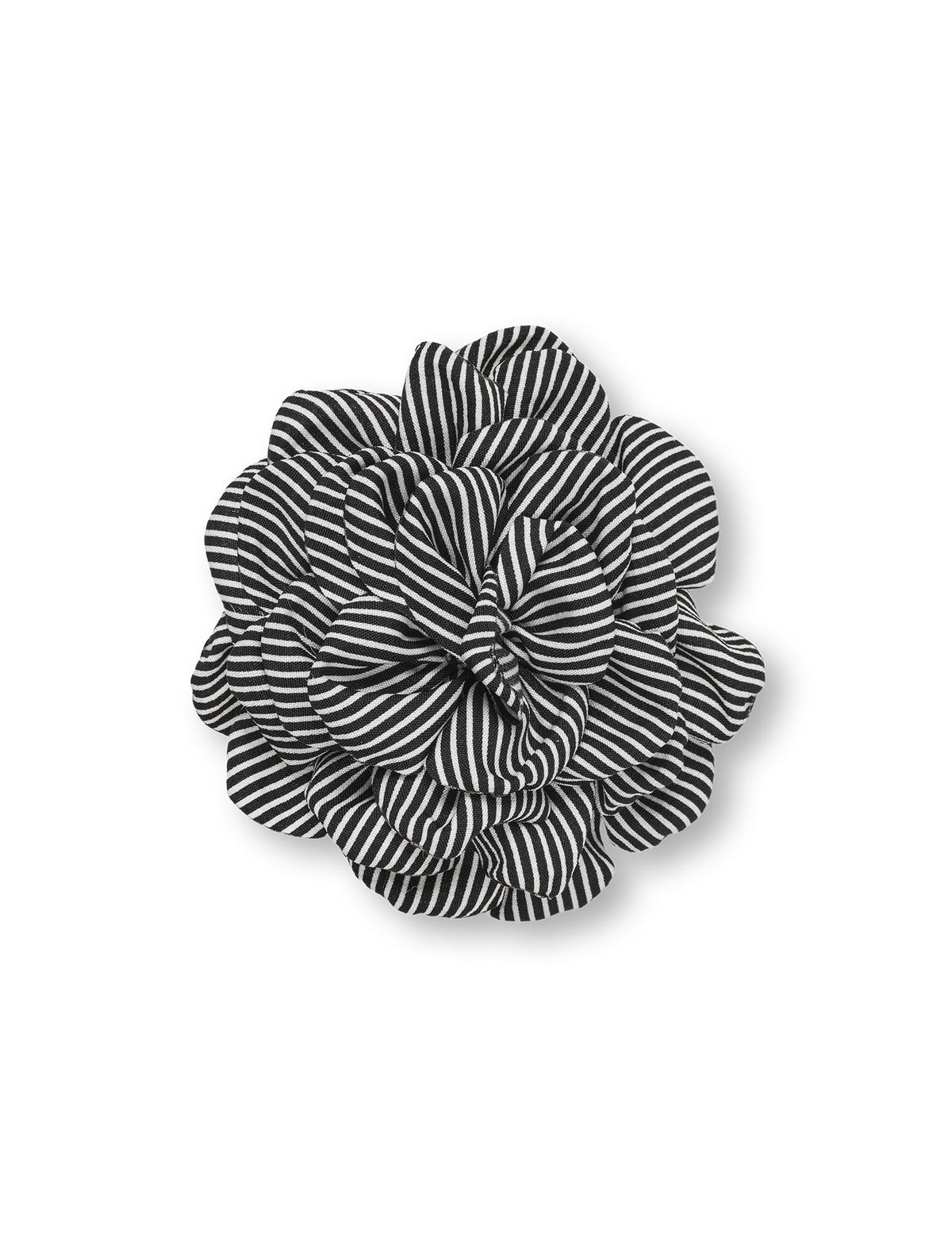 MN Rose Brooch, Stripe Black/White