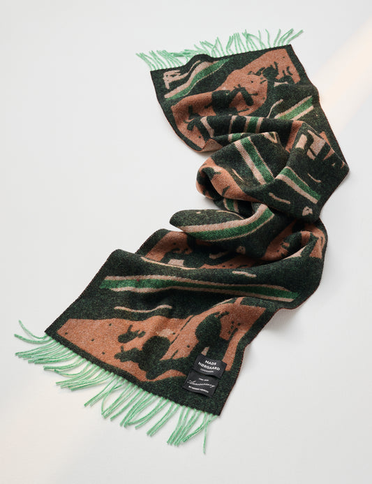 Woven Wool Vibskov Scarf, Brown