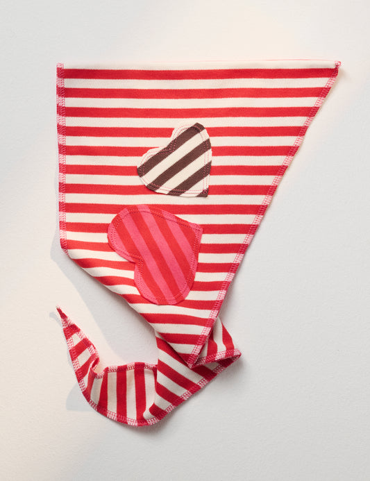 Knitted in Denmark Caro scarf, Stripe Red/White