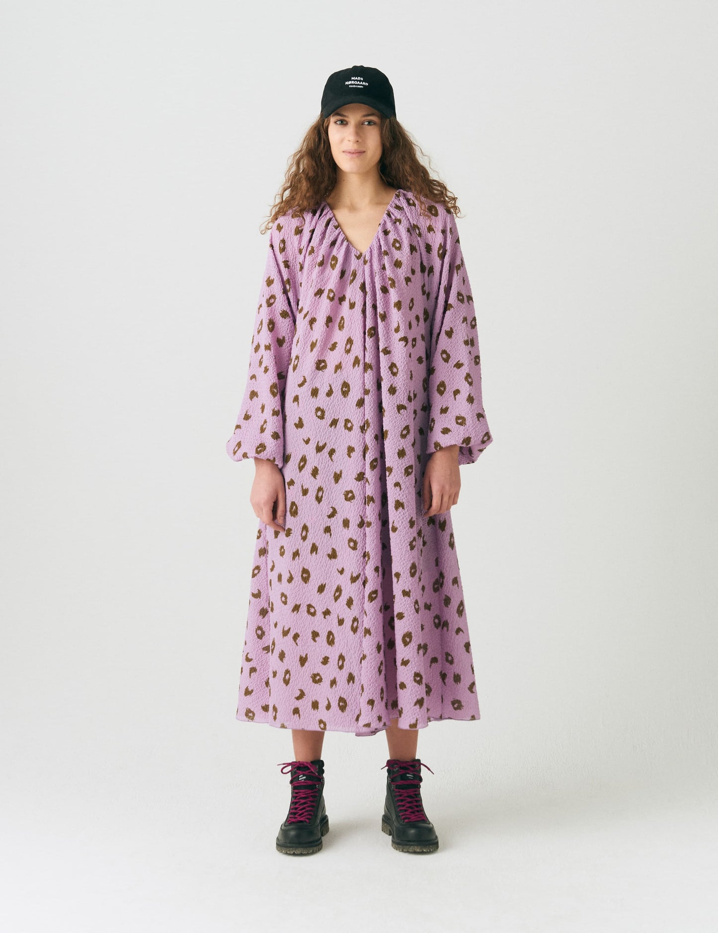 Bumpy Flower Bellini Dress,  Brushed Dot AOP Lavendula